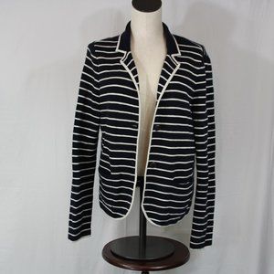 SALE PENDING **Hold for Carol Grey* Talbots Nautical Stripe Cardigan Navy White